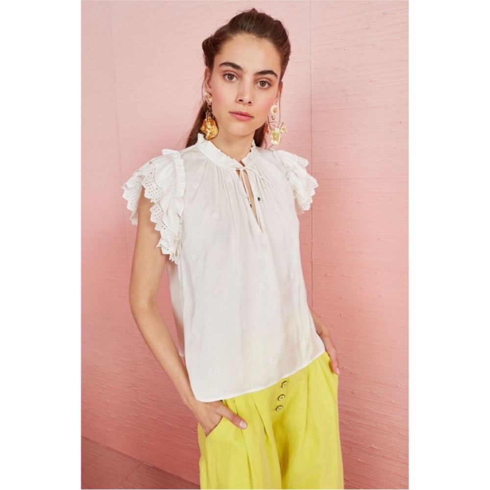 Ulla Johnson Myra Top in Pearl
